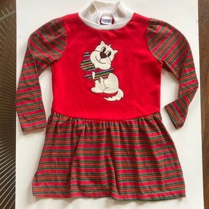 Vintage 80s striped dog dress size 6